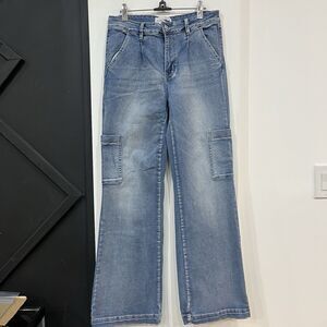 Fashion Nova Cargo Stretch Flare Jeans Juniors 13